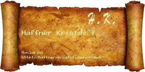 Haffner Kristóf névjegykártya